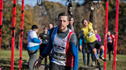 Fundraiser taking part in obstacle course